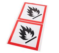 Ciieeo 2pcs Fire Danger Warning Stickers 10x10cm Self-adhesive Flame Safety Labels for Outdoor and Indoor Waste Bins, Fire Safety Warning Signs for Garden and Composting Use