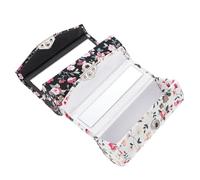 Ciieeo 2Pcs Flower Pattern Lipstick Case with Mirror, Portable Retro Floral Printed Lipstick Storage Box for Women, Small Floral Black White Cosmetic Organizer for Travel and Daily Use
