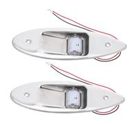 Ciieeo 2pcs Flush Mount LED Boat Navigation Lights Red and Green Signal Lamps Stainless Steel Bow Lights for Kayak Pontoon Yacht and Sailing Boats Pre-drilled Easy Installation