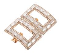 Ciieeo 2pcs Glass Shoe Buckles Shoe Clips Glamour Zinc Alloy and Glass Crystal Material Harmonious Appearance Adorn Both Non-slip Clip for Pumps Footwear Weddings and Special Occasions