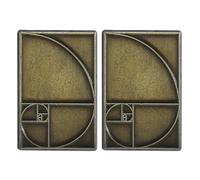 Ciieeo 2pcs Golden Ratio Enamel Lapel Pins Metal Brooches for Backpack Clothing, Versatile Vintage Pins Symbolizing Intelligence and Balance, Back to School and Men