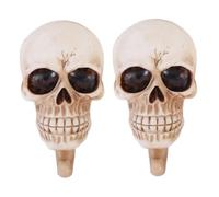 Ciieeo 2pcs Gothic Skull Hook Wall Hanger S-Shaped Decorative Coat Hook for Halloween Decor