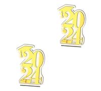 Ciieeo 2pcs Graduation Party Table Sign Wooden Centerpiece Decoration for Class of Celebrations Unique Design for Home and Event Decor Bright Printing