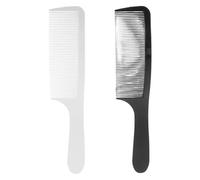 Ciieeo 2pcs Hair Cutting Comb Hairdressing Tool Curved Ergonomic Design Round-ended Teeth Professional Grade for Men at Home Use Sturdy Polymer Plastic Teeth