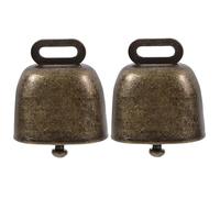 Ciieeo 2Pcs Handheld Bell Small Toy Cowbell Metal Noisemaker with Loud Sound and Portable Design Suitable for Football Game and Public Markets