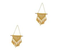 Ciieeo 2pcs Handmade Tassel Tapestry Kids Room Wall Art Hand-Woven Decor Nordic Style Ornament Easy Install Hanging Decor