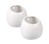 Ciieeo 2pcs Hanging Ceramic Flower Pot Minimalist Elegant Porcelain Planter for Succulent Plants Space Saving Desk Windowsill Display