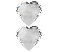 Ciieeo 2pcs Hanging Pendant Ceiling Ornament 45mm Heart-shaped White Crystal with Fine Detail Craft Making Portable Design for Door Hanging Decorations and Art Projects