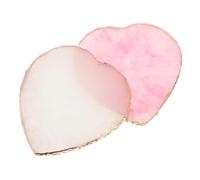 Ciieeo 2pcs Heart-shaped Nail Art Mixing Tray Set Resin Manicure Palette with Pink and Colors Nail Polish Mixing Plate for DIY Design and Professional Color Display