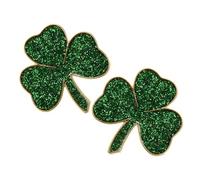 Ciieeo 2pcs Irish St Patrick’s Day Brooch Set Green Enamel Shamrock Clover Lapel Pins for Women Holiday Celebration Souvenir Badge Accessories