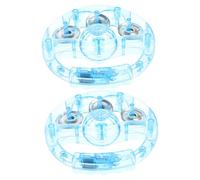 Ciieeo 2pcs Light up Tambourines 12cm Handheld Musical Instruments Crystal Blue Color Jingle Bell Rhythm Toys for Boys and Girls and Adults for Parties Ktv and Dance Performances