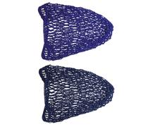 Ciieeo 2pcs Long Mesh Hair Nets for Women Elastic Breathable Hair Covers in Royal Blue and Navy Suitable for Home and Salon