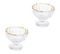 Ciieeo 2pcs Luxury Glass Ice Cream Cups Dessert Cups for Sweet Treats Sundae Glasses Pudding