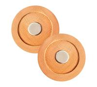 Ciieeo 2pcs Magnetic Remote Control Holder for Tv and Ac Remote, No-drill Self-adhesive Wall-mounted Storage Bracket, Versatile round Wood and Magnet Organizer for Minimalist Homes