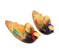Ciieeo 2pcs Mandarin Duck Ornaments Wedding Decoration Hand Decor Car Trim Mandarin Model Automotivearts Crafts Astetic Room Decor Couple Birds Dollhouse Fruit Tree Picture Wooden Korean