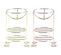 Ciieeo 2pcs Metal Beauty Sponge Holder Set, Rose Gold Gold Three-layer Cosmetic Storage Rack for Makeup Puff Drying and Organizer, Portable Makeup Egg Holder for Dressing Table