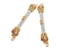 Ciieeo 2pcs Metal Mezuzah with Scroll for Door Hebrew and English Blessings Religious Judaica Jewish Mitzvahs and Catholic Housewarming Red Crown Design for Home Decor