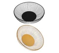 Ciieeo 2pcs Metal Wire Fruit Basket Stand Large Capacity Decorative Centerpiece Bowl for Kitchen Living Office Ventilated Open Design for Fresh Snack Fruit Vegetable Storage