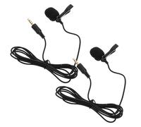 Ciieeo 2pcs Mini Clip Lapel Microphone with 4-pole 3.5mm Plug, High Sensitivity, Black Aps and Copper Material, Lightweight Design for Laptop and Phone, for Online Courses and Interviews