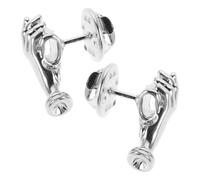 Ciieeo 2pcs Mini Flower Holder Lapel Pins Hand-shaped Copper Brooches for Women DIY Bouquet with Fresh Dried Flowers Secure Fit Elegant Jewelry for Weddings Proms Valentine S Day Silver