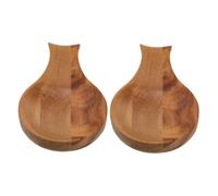 Ciieeo 2Pcs Moisture-Resistant Wood Spoon Rest Elegant Acacia Kitchen Utensil Holder for Stove Top Countertop Dining Table Bamboo Spatula and Pasta Spoon Stand for Home