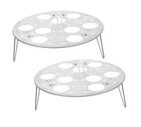 Ciieeo 2pcs Multi-function Egg Steamer Rack Stainless Steel Egg Steamed Rack 9-hole round High-leg Design Resistant to Deformation Preserves Texture and Nutritional Value Kitchen Cooking