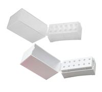 Ciieeo 2pcs Nail Drill Bit Organizer Case with 12 Holes Nail Art Polishing Head Storage Box for Manicure Tools and Home Use White and Frosted White