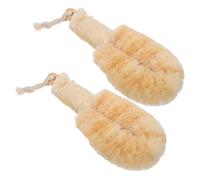 Ciieeo 2pcs Natural Sisal Body Scrub Brushes with Wooden Handle Large Size Exfoliating Back Scrubber for Shower Bath Gentle Skin Renewal and Deep Cleansing