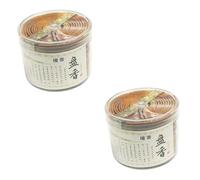 Ciieeo 2pcs Natural Spiral Incense Coils Sandalwood Incense Indoor Fresh Air Aromatherapy Burning Scented Spices Coils for Relaxation