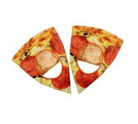 Ciieeo 2pcs Pizza Shape Cap Lightweight Comfortable Food Hat for Carnival Festival Themed Parties Reusable Easy to Clean Funny Costume Accessory