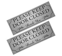 Ciieeo 2pcs Please Keep Door Closed Signs Sticker, Self-adhesive Restroom Door Decals for Bathroom, Storage Office, Sturdy Reminder for Quiet and Secure Spaces