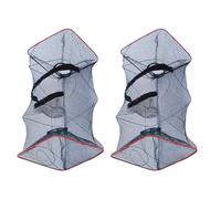 Ciieeo 2pcs Portable Crawfish Trap with Nylon Fine Mesh Cloth and Metal Frame, User Friendly Crab and Shrimp Catching Net for Outdoor Fishing Trips