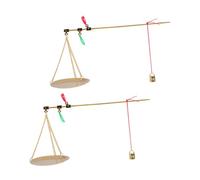 Ciieeo 2pcs Portable Handheld Copper Scale Precision Weighing Scale for Chinese Medicine Herbs and Baking Vintage Design for Kitchen and Daily Use
