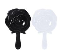 Ciieeo 2pcs Portable Rose Shape Handheld Makeup Mirror with High Definition Abs Material for Outdoor Use, Practical and Unique Mini Cosmetic Mirror and Professional Makeup Artists
