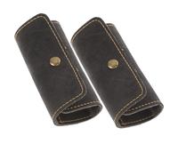 Ciieeo 2pcs Pu Leather Guitar Pick Holder Case Set, Vintage Matte Black Guitar Picks Organizer Bag, Portable Acoustic Ukulele Instrument Accessory Storage