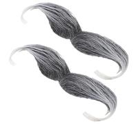 Ciieeo 2pcs Realistic Black Curled Upward Handlebar Fake Mustache for Halloween Party Masquerade Costume Facial Hair Props