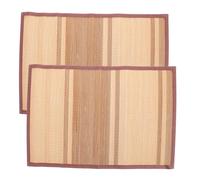 Ciieeo 2pcs Rectangular Bamboo Placemats Sturdy Dining Table Mats Non-slip Rustic Table Settings for Kitchen and Home