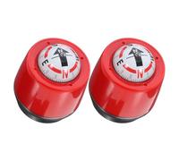 Ciieeo 2pcs Red Dashboard Compass for Car and Truck with Adhesive Sticker, Compact Vehicle Direction Indicator for Suv Interior Navigation