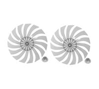 Ciieeo 2pcs Replacement Metal Fan Blades Transparent Black for Standing Pedestal and Table Fans Easy to Install and Clean