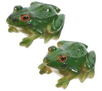 Ciieeo 2pcs Resin Frogs Statue Funny Garden Decorations Desk Ornaments Adorable Miniature Frogs Figurines for Home Decor