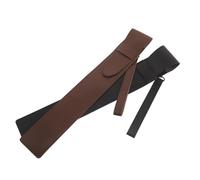 Ciieeo 2pcs Retro Drumstick Cover Black Brown Pu Leather Portable Case for Rehearsal Practice Performance Storage Holder