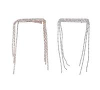 Ciieeo 2pcs Rhinestone Hair Barrettes Hair Jewelry Accessories for Women Brides Beautiful Chic Bohemian Style Styling and Decoration for Party and Daily Use