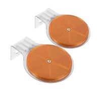 Ciieeo 2pcs round Reflective Road Markers Plastic Abs Driveway Reflectors High Visibility Multipurpose Use Traffic Warning Signage for Parking Lot and Private Road Safety