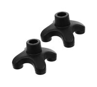 Ciieeo 2pcs Rubber Quad Walking Cane Tips Non-Slip Self Standing Replacement Foot Pads for Elderly Walking Sticks Stable Four-Point Base