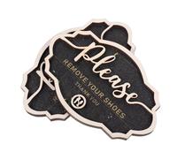 Ciieeo 2pcs Rustic Shoes off Wood Wall Sign for Front Door Decorative Accent and Etiquette Reminder Black Wooden Plaques for Home and Workspace Entryway