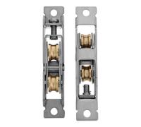 Ciieeo 2pcs Sliding Window Rollers with 7mm Diameter, Adjustable 201 Steel Shell Double Groove Bearings, Metal Track Pulley for Push-Pull Sliding Doors and Cabinet Window Replacement