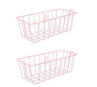 Ciieeo 2pcs Small Animal Hay Feeder Metal Hay Basket with Open Access Design Stable Installation Pink for Chinchillas Guinea Pigs on The Go and Pet’s Living Area