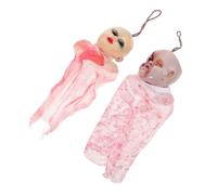 Ciieeo 2pcs Small Hanging Ghost Halloween Decor Lightweight Scary Ghost Decorations for Trees Patios Lawns Haunted Houses Reusable Easy to Store Party Props