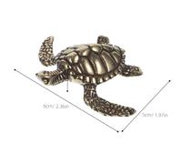 Ciieeo 2pcs Solid Brass Turtle Figurine Vintage Sea Tortoise Miniature Statue for Desk Shelf Home Decor Antique Metal Animal Ornament with Craftsmanship and Artistic Appeal