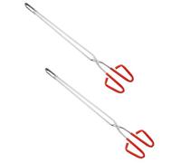 Ciieeo 2pcs Stainless Steel Garbage Pliers Trash Picker Tool with Handle, Barbecue and Grilling Tongs for Outdoor Waste Grabber and Kitchen Cleanup